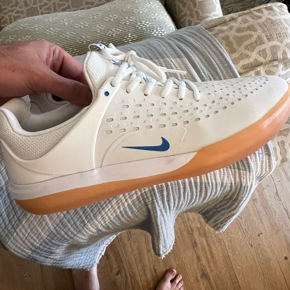 Nike Men's White and Gum Sole Sneakers